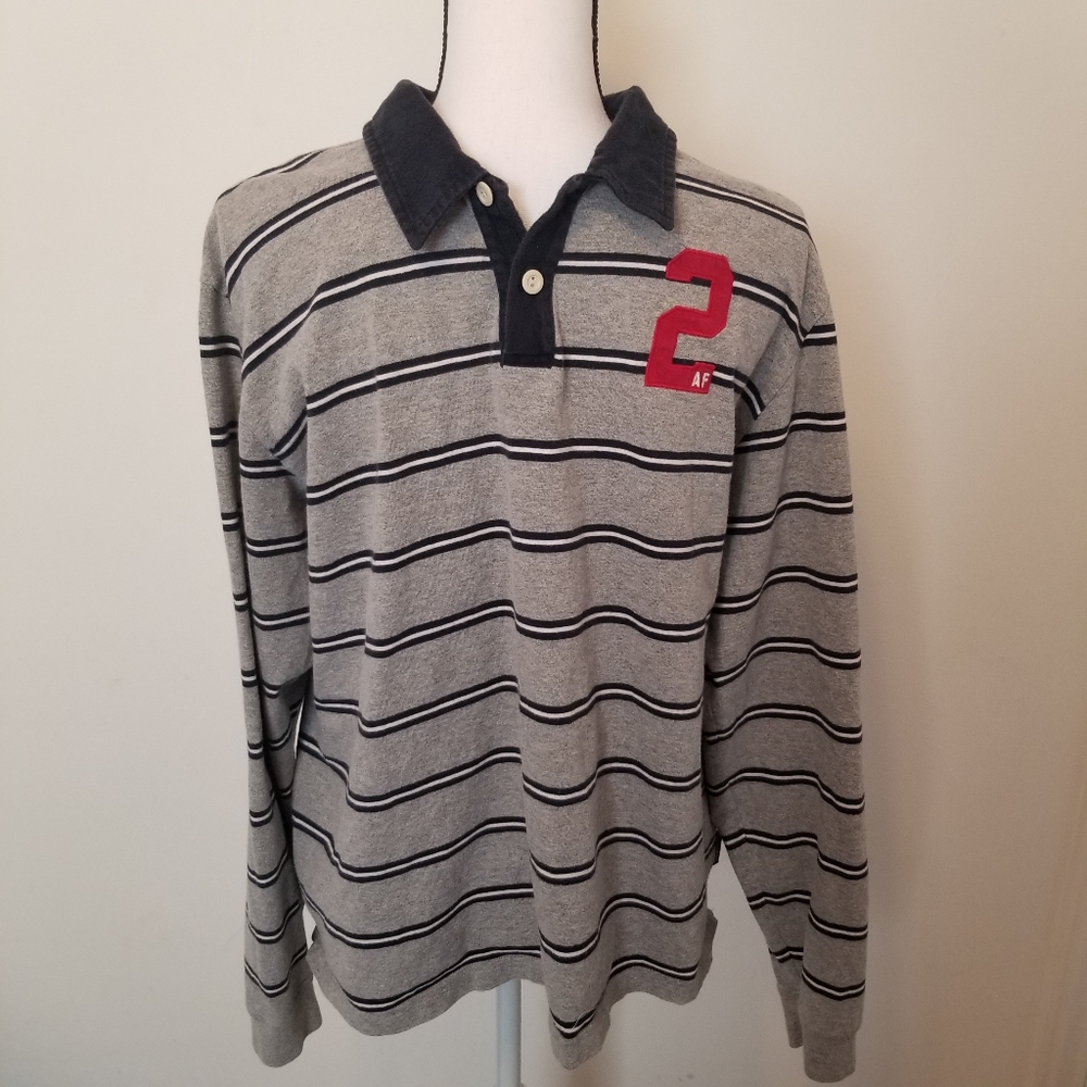 Abercrombie & Fitch Size L L/S Polo Shirt Rugby